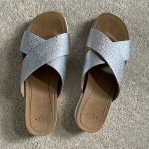 Women's UGG Kari Metallic Slide Sandals Size 7.5